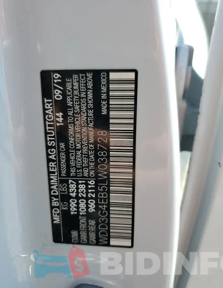 WDD3G4EB5LW038728 Photo# 13