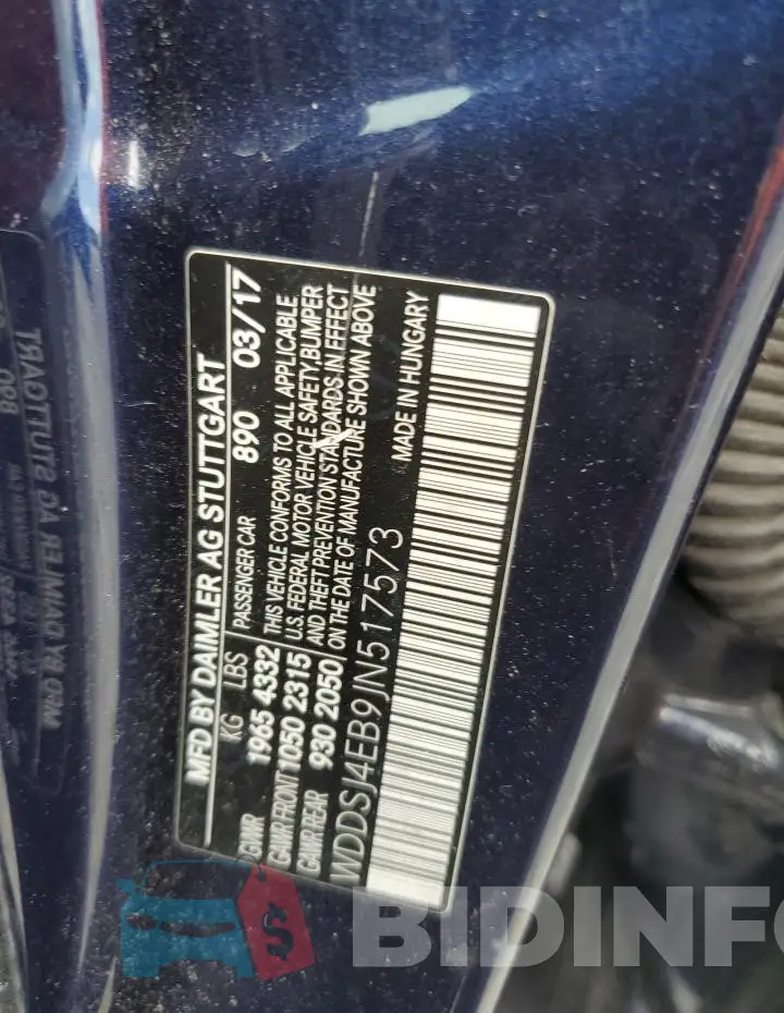 WDDSJ4EB9JN517573 Photo# 12
