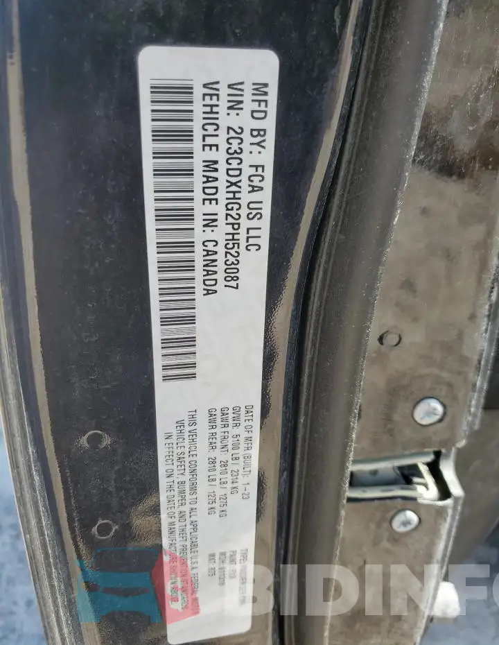 2C3CDXHG2PH523087 Photo# 12