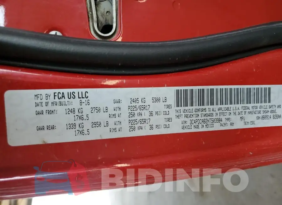 3C4PDCAB2HT503984 Photo# 13