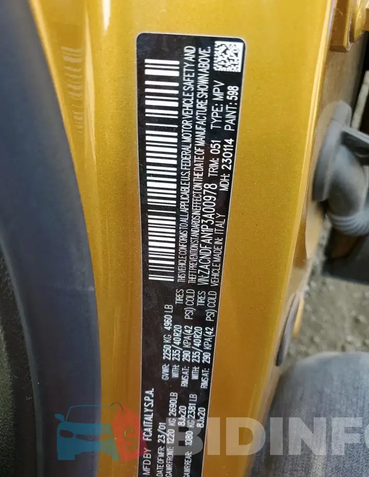 ZACNDFAN1P3A00978 Photo# 12