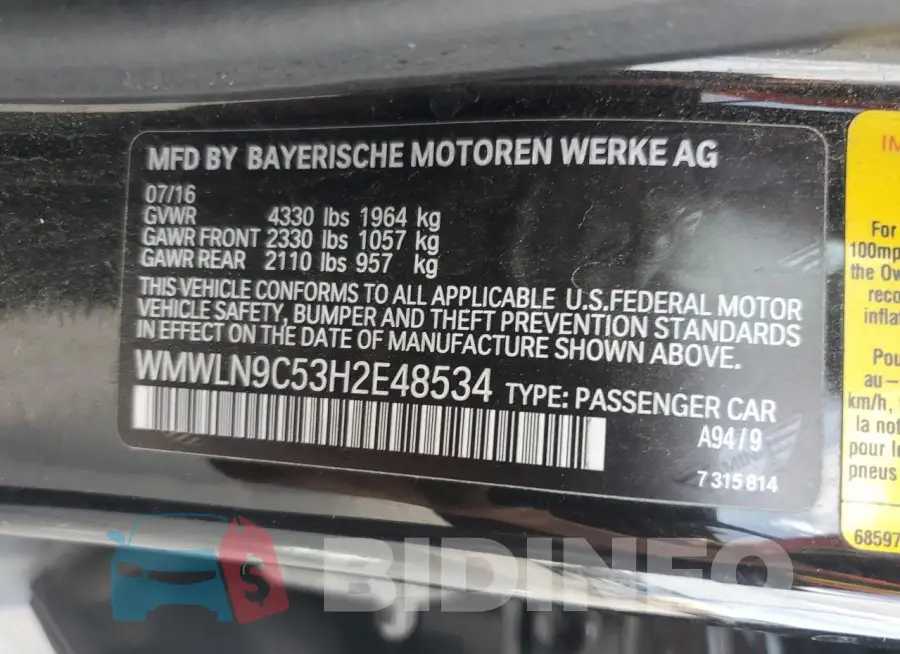 WMWLN9C53H2E48534 Photo# 12