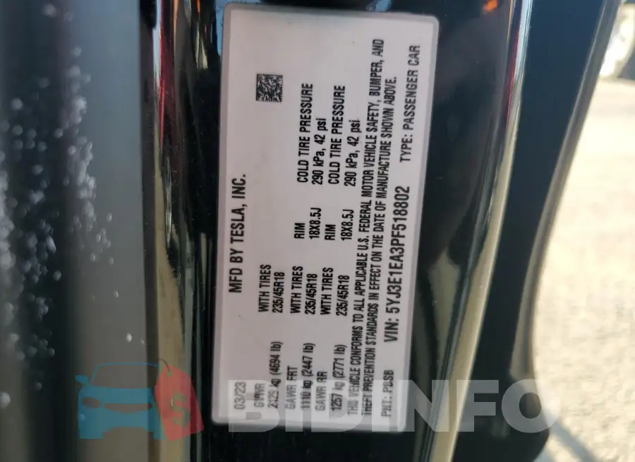5YJ3E1EA3PF518802 Photo# 12
