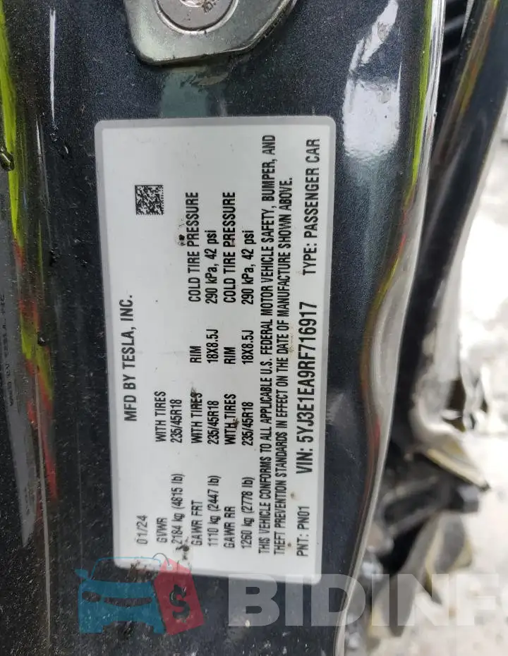 5YJ3E1EA9RF716917 Photo# 12