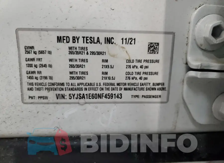 5YJSA1E60NF459143 Photo# 12