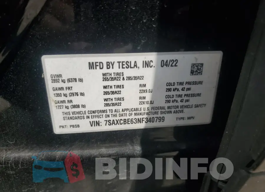 7SAXCBE63NF340799 Photo# 12