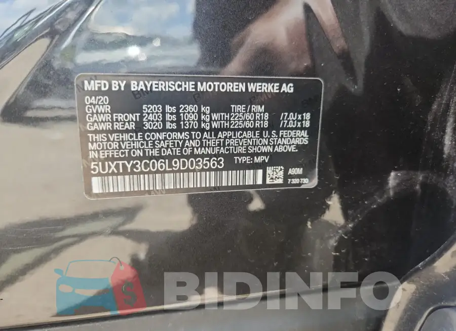 5UXTY3C06L9D03563 Photo# 12