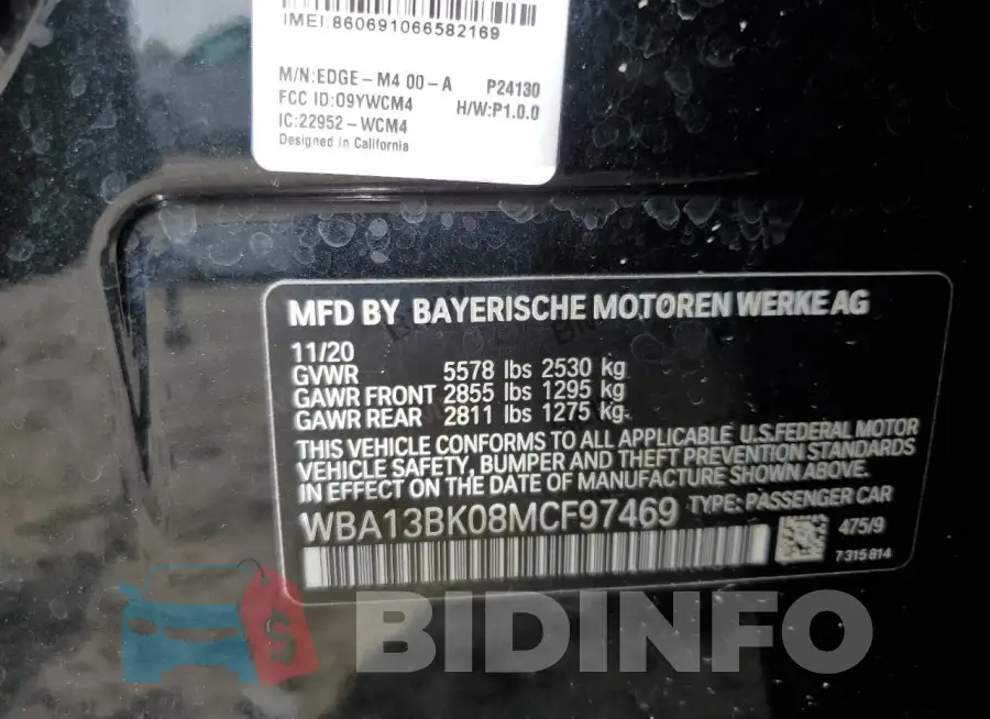 WBA13BK08MCF97469 Photo# 12