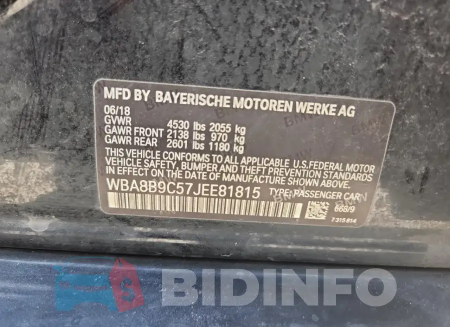 WBA8B9C57JEE81815 Photo# 12
