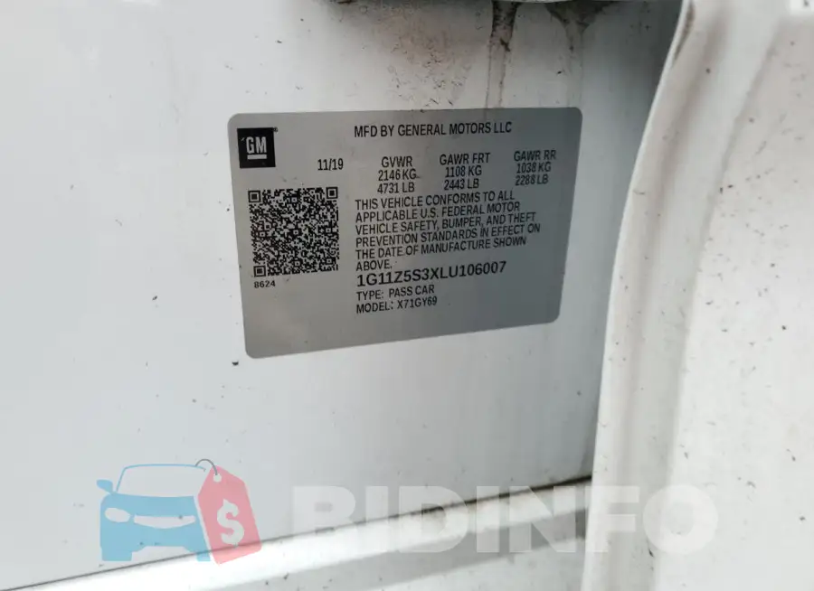 1G11Z5S3XLU106007 Photo# 12