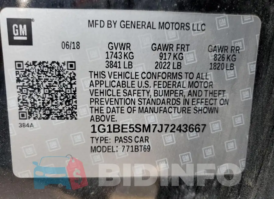 1G1BE5SM7J7243667 Photo# 13
