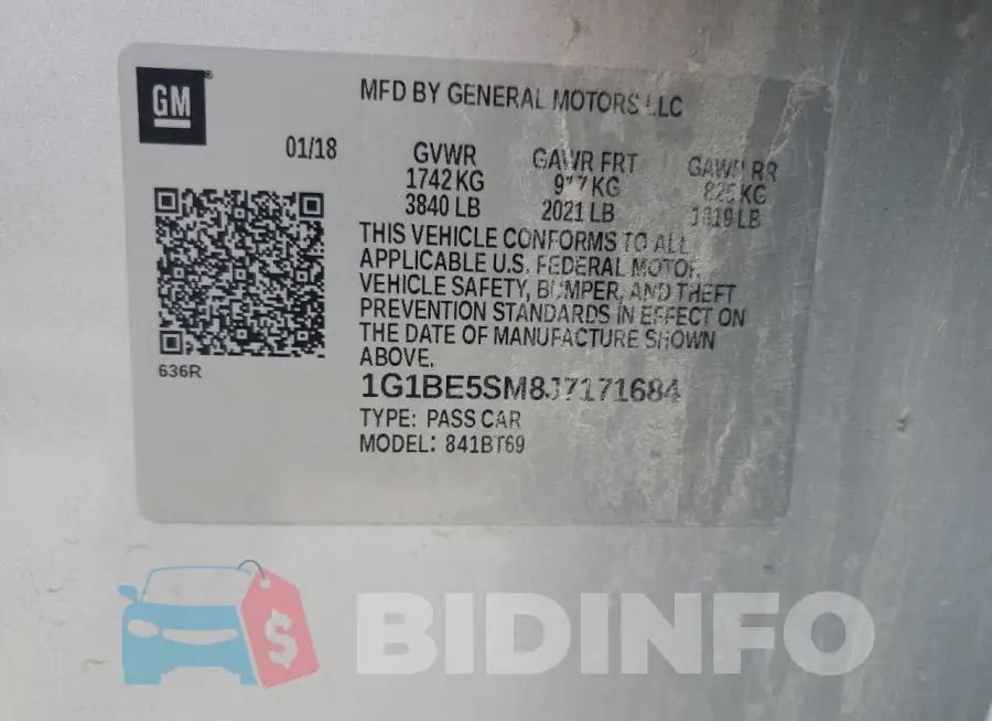 1G1BE5SM8J7171684 Photo# 12