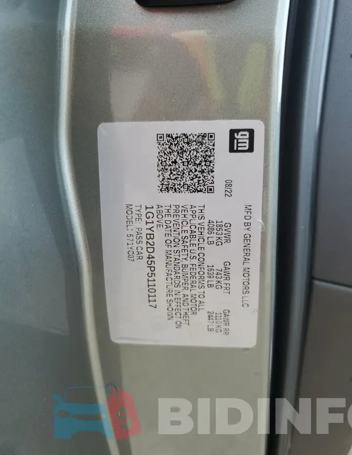 1G1YB2D45P5110117 Photo# 13
