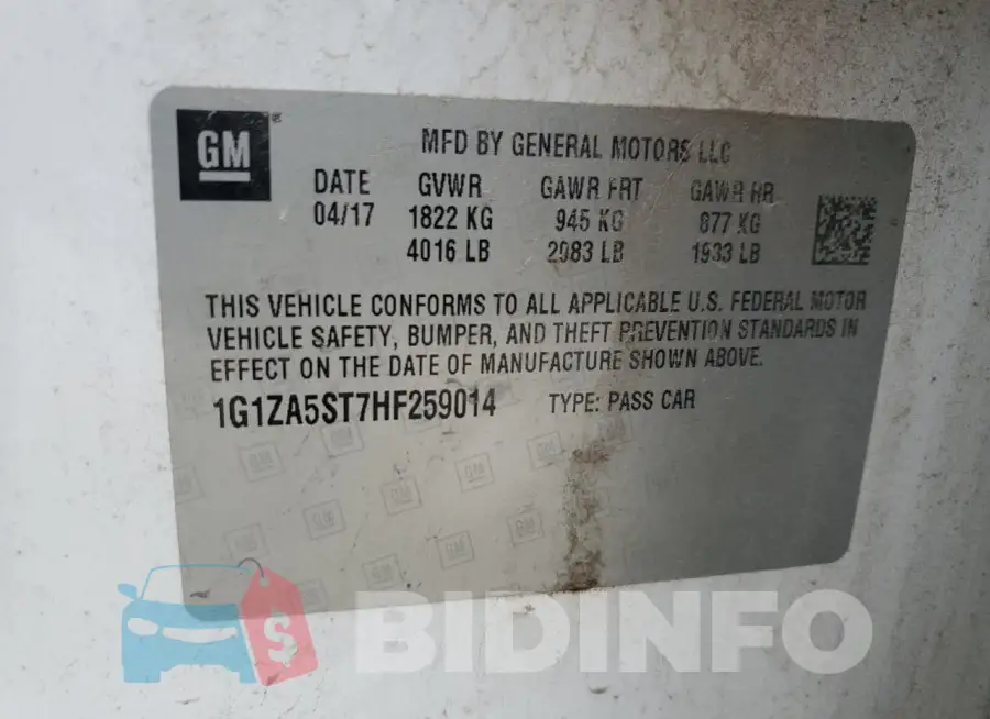 1G1ZA5ST7HF259014 Photo# 12