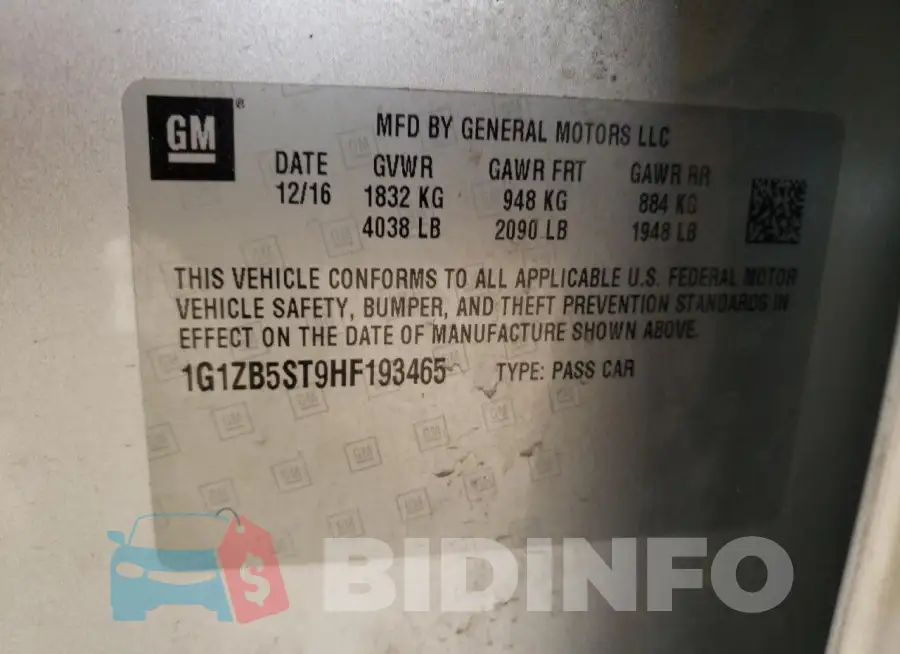 1G1ZB5ST9HF193465 Photo# 12
