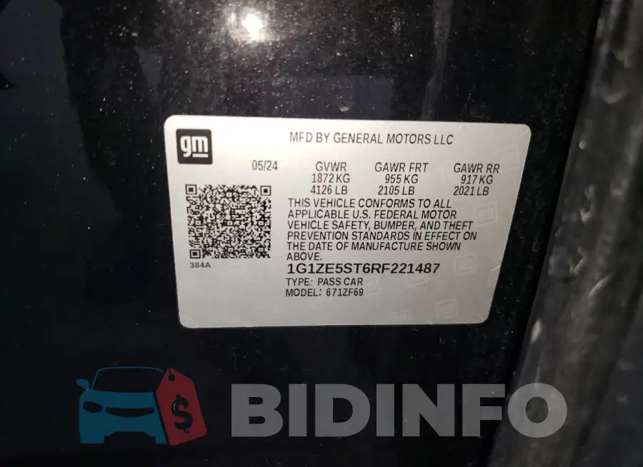 1G1ZE5ST6RF221487 Photo# 12