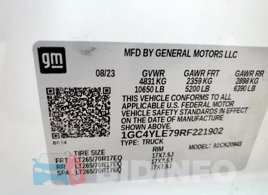 1GC4YLE79RF221902 Photo# 12