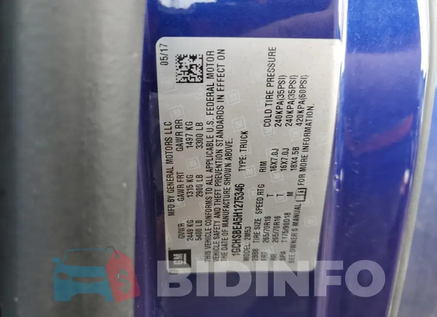 1GCHSBEA5H1275346 Photo# 12