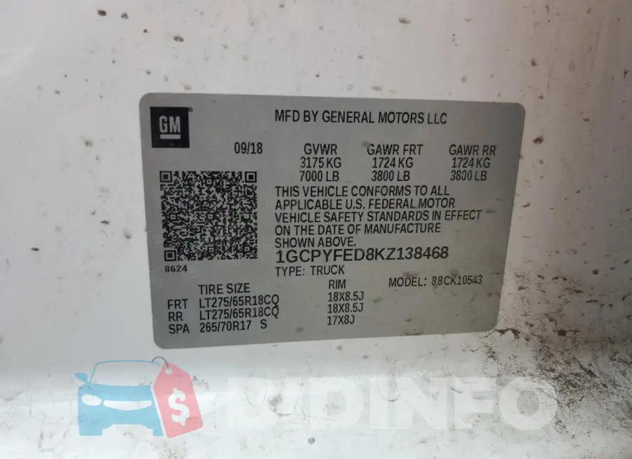 1GCPYFED8KZ138468 Photo# 12
