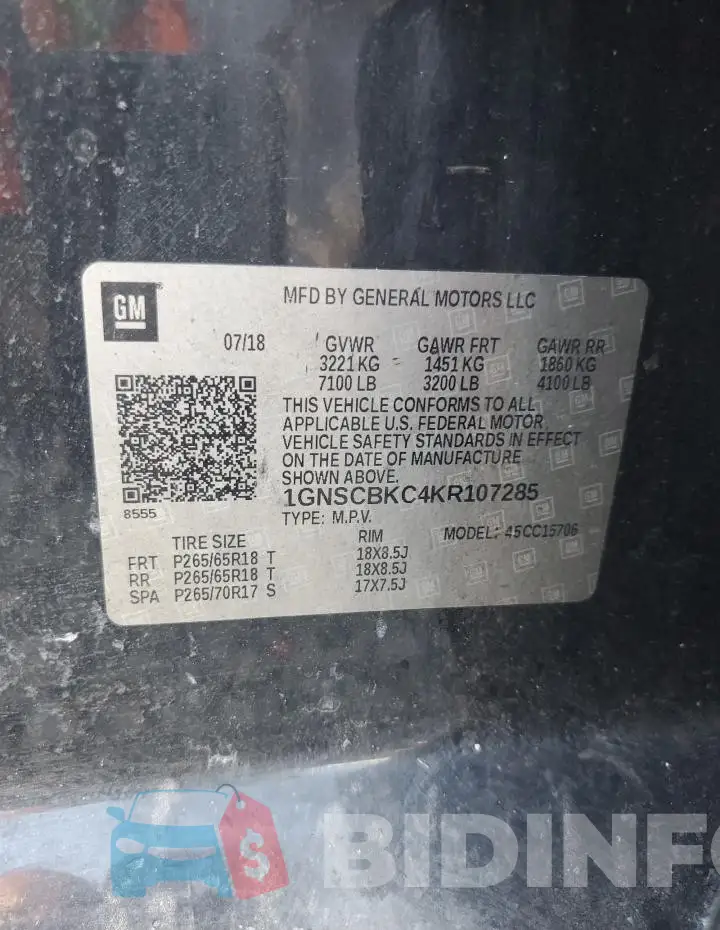 1GNSCBKC4KR107285 Photo# 13