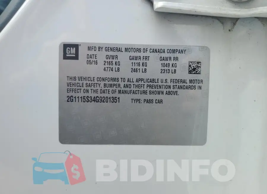 2G1115S34G9201351 Photo# 13