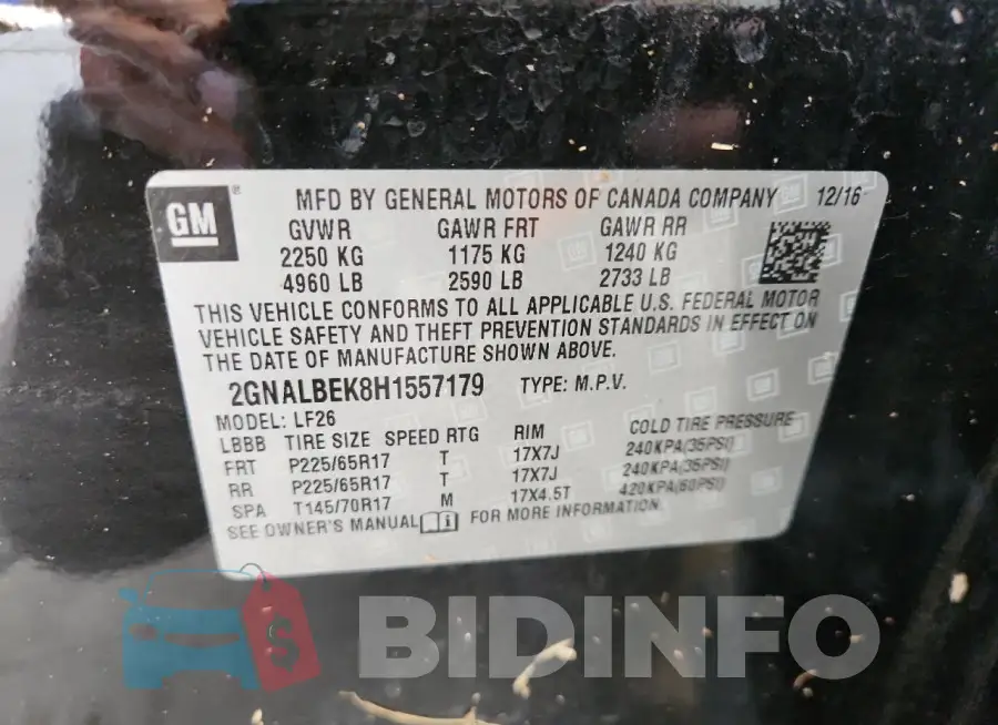 2GNALBEK8H1557179 Photo# 14