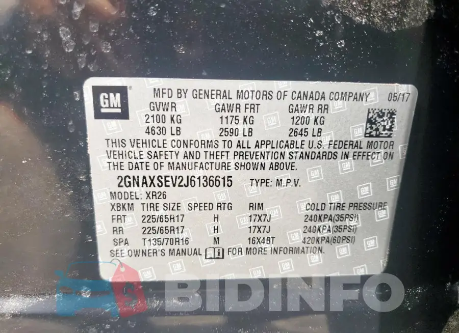 2GNAXSEV2J6136615 Photo# 13