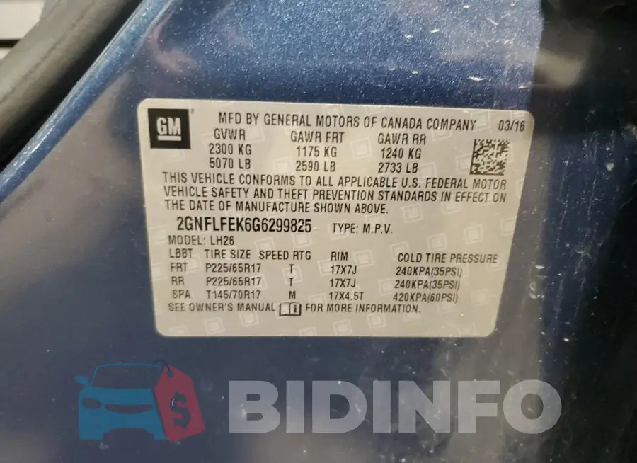 2GNFLFEK6G6299825 Photo# 13