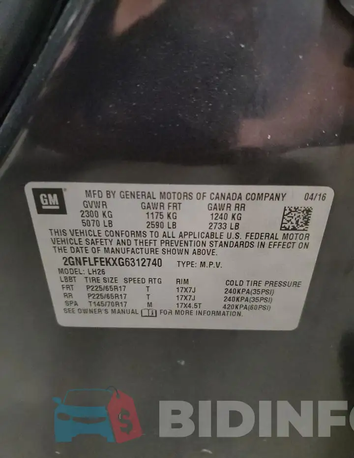 2GNFLFEKXG6312740 Photo# 14