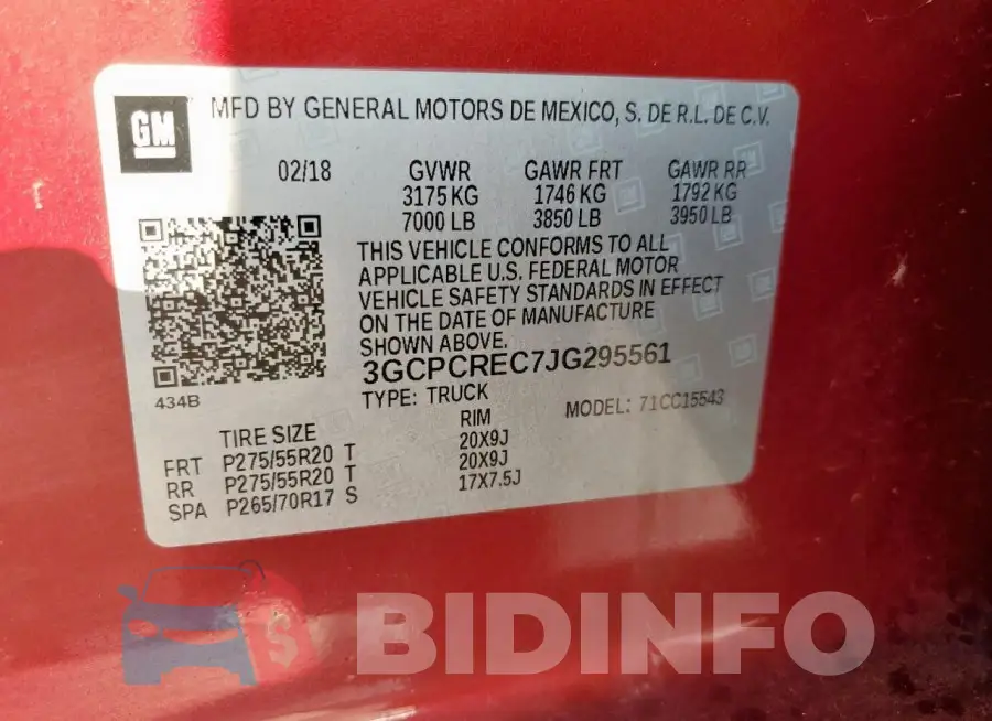3GCPCREC7JG295561 Photo# 12