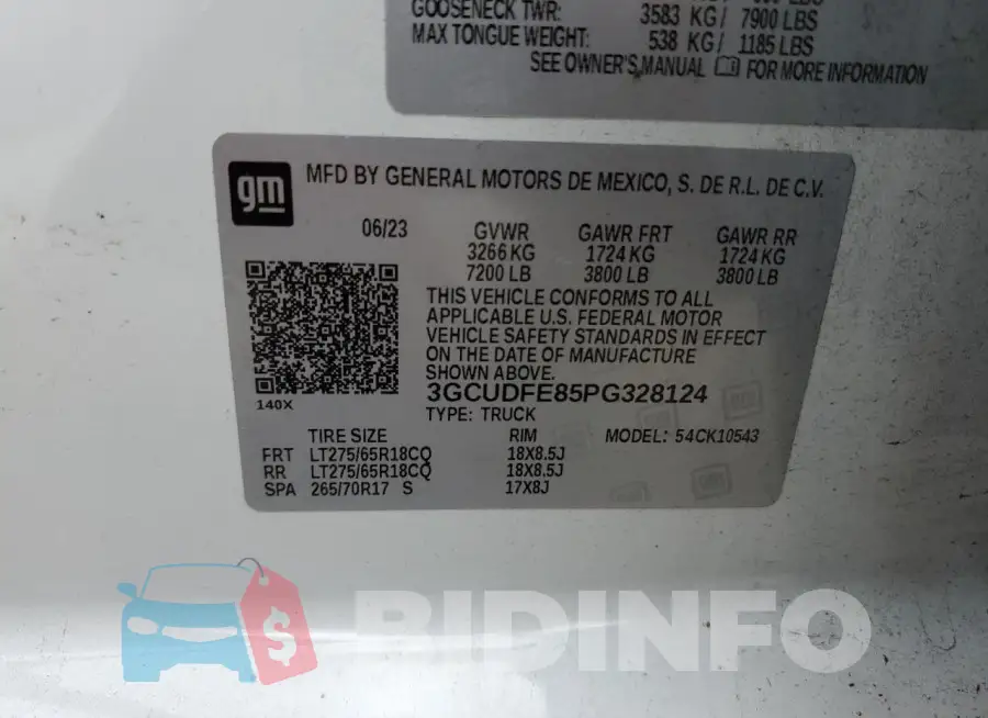 3GCUDFE85PG328124 Photo# 12
