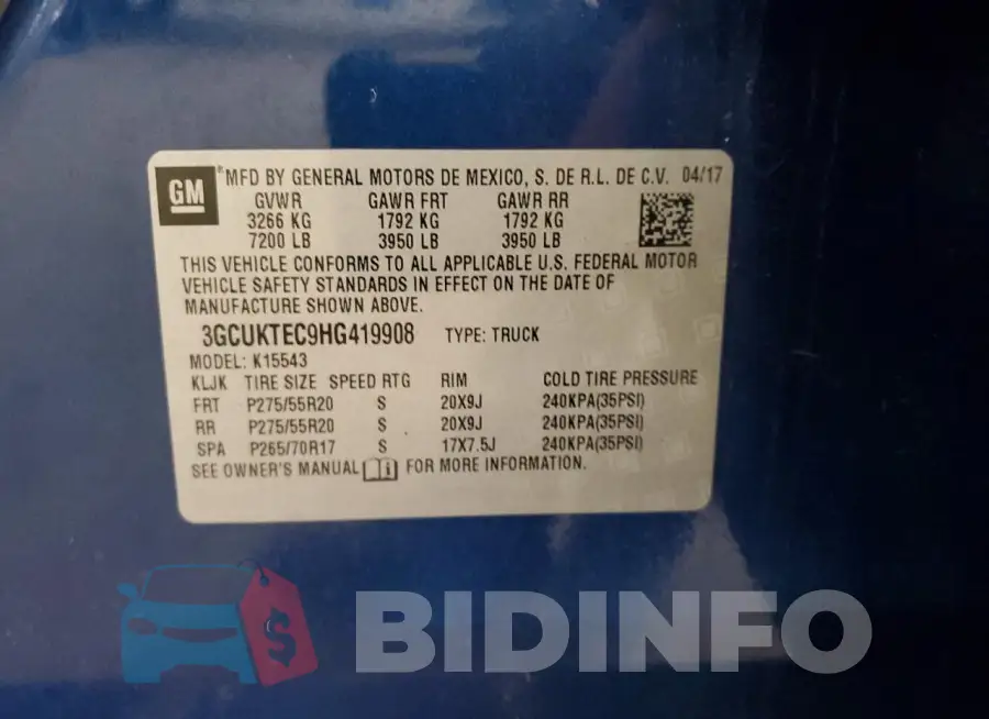3GCUKTEC9HG419908 Photo# 12