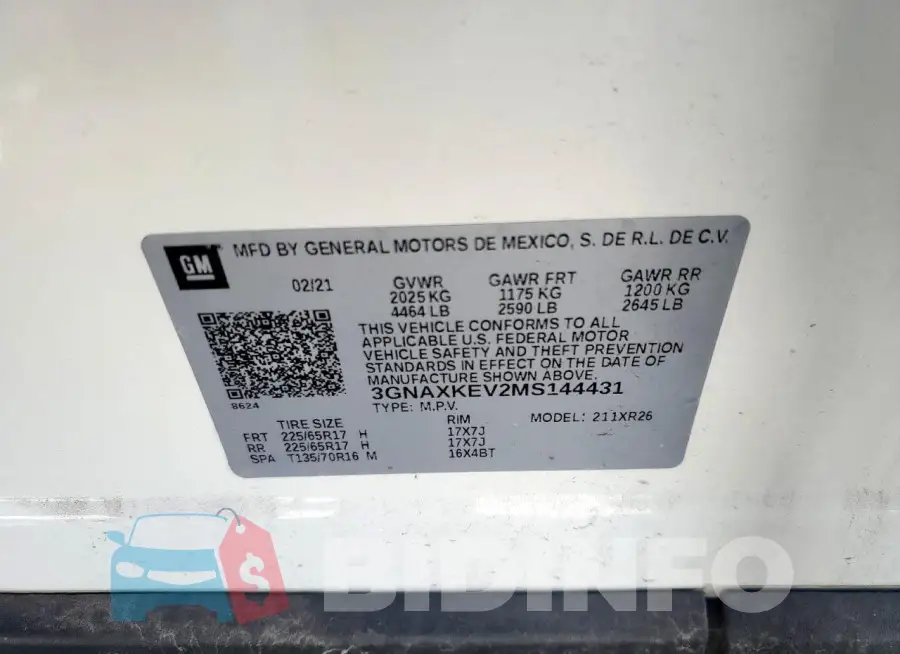 3GNAXKEV2MS144431 Photo# 12