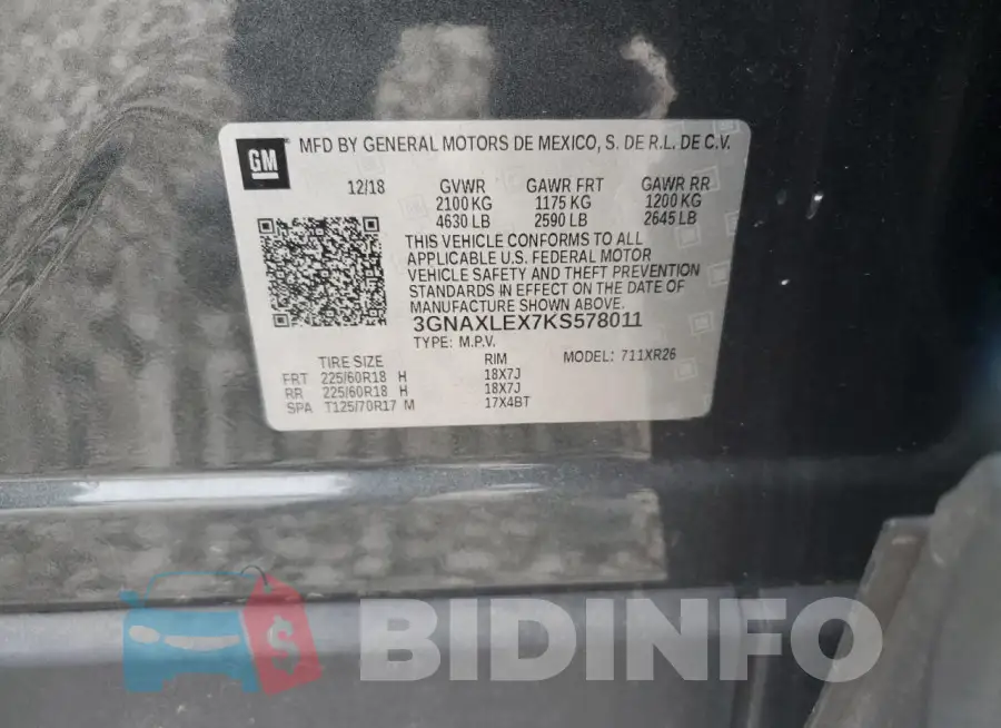 3GNAXLEX7KS578011 Photo# 13