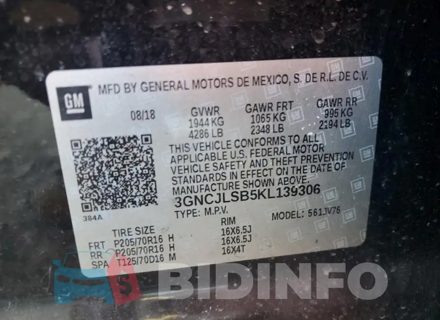 3GNCJLSB5KL139306 Photo# 13