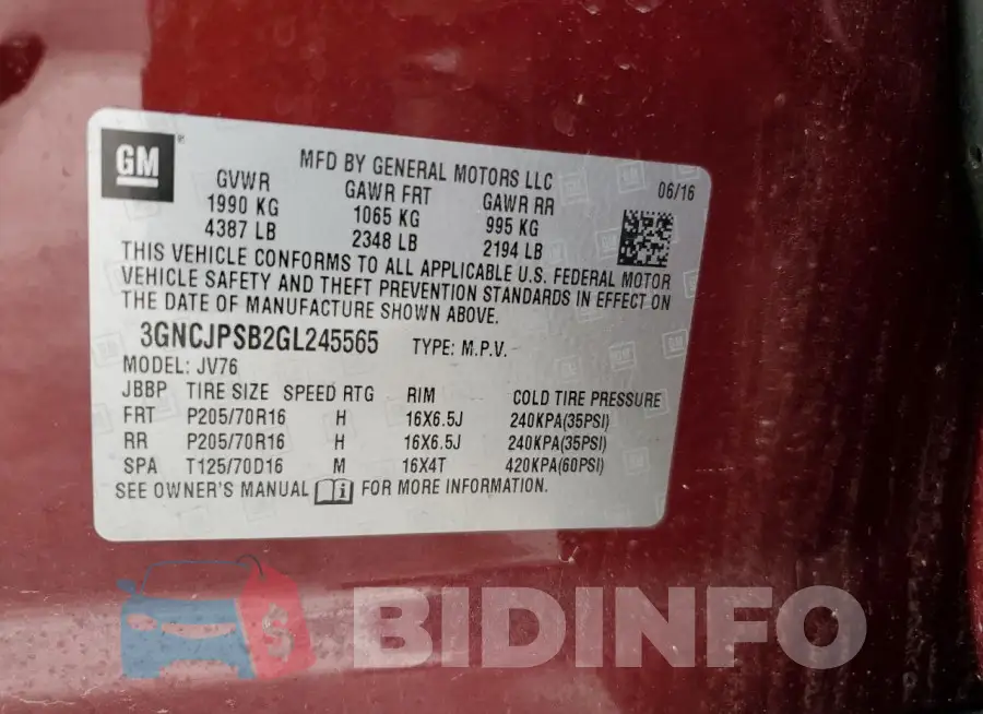 3GNCJPSB2GL245565 Photo# 13