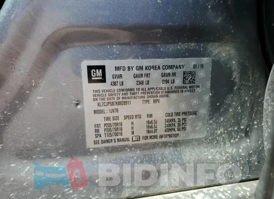 KL7CJPSB7KB828911 Photo# 12