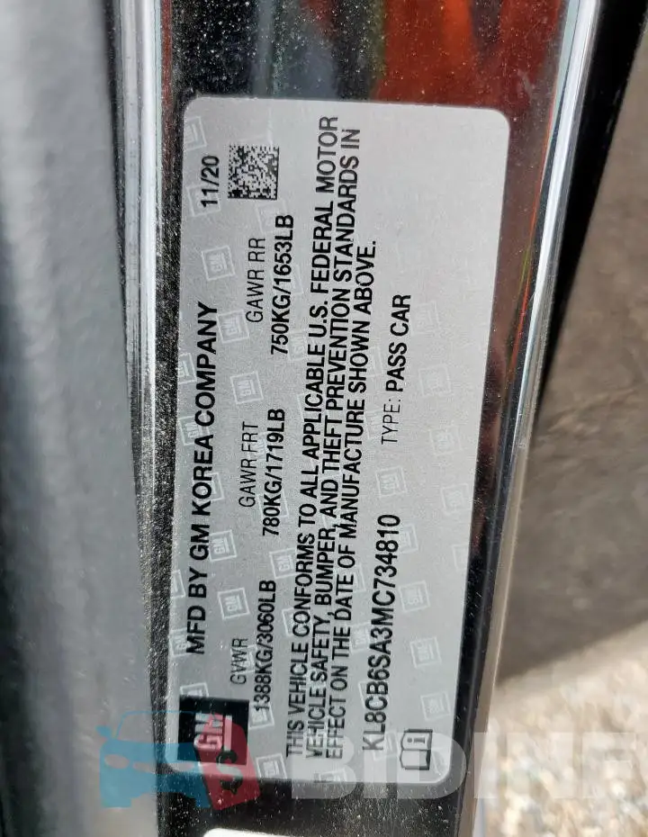 KL8CB6SA3MC734810 Photo# 12