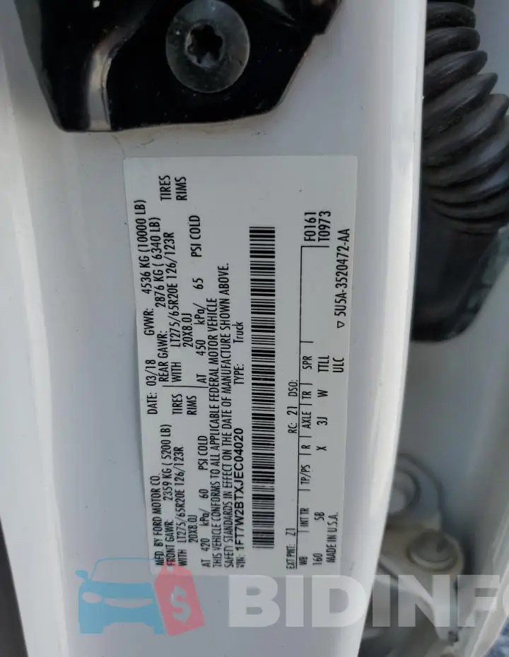 1FT7W2BTXJEC04020 Photo# 12