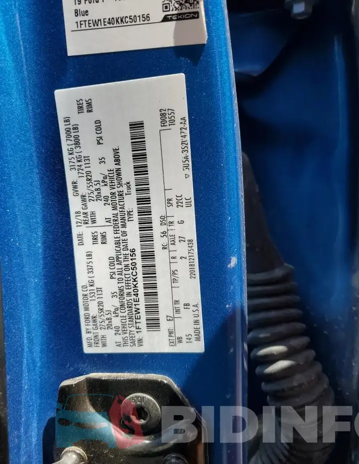 1FTEW1E40KKC50156 Photo# 12