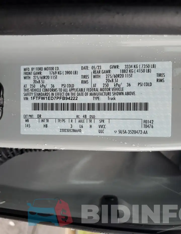 1FTFW1ED7PFB94222 Photo# 12