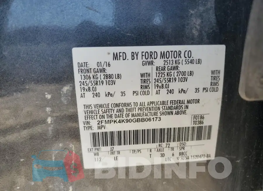 2FMPK4K90GBB06173 Photo# 13