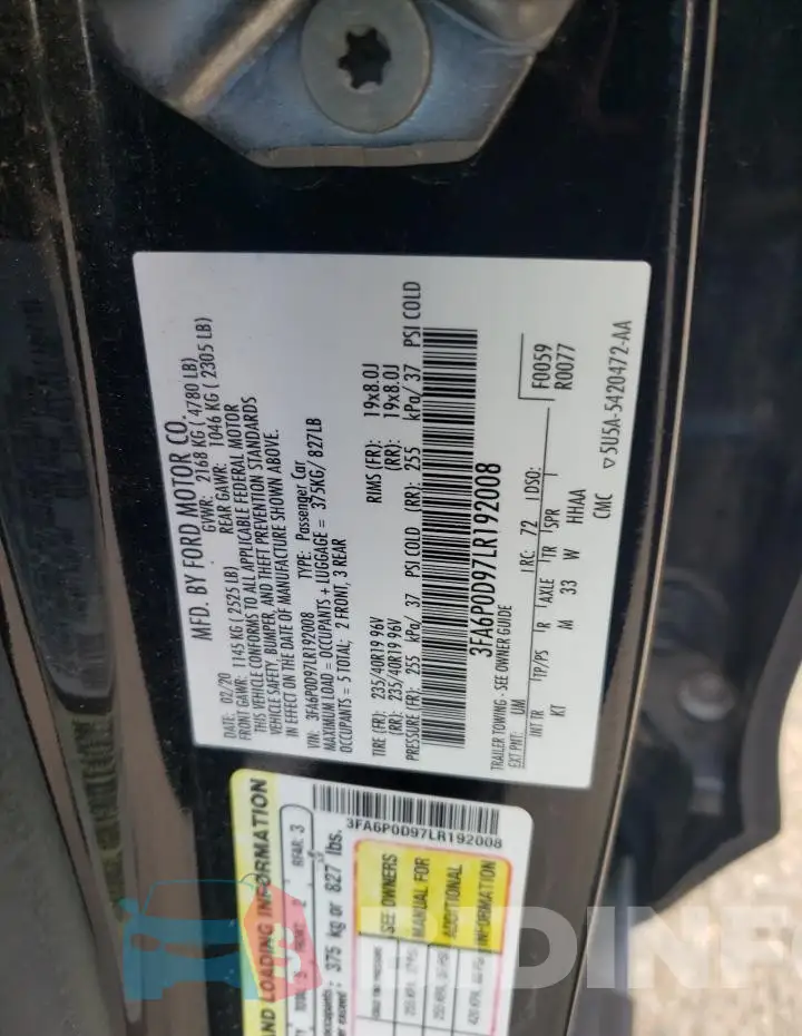 3FA6P0D97LR192008 Photo# 12