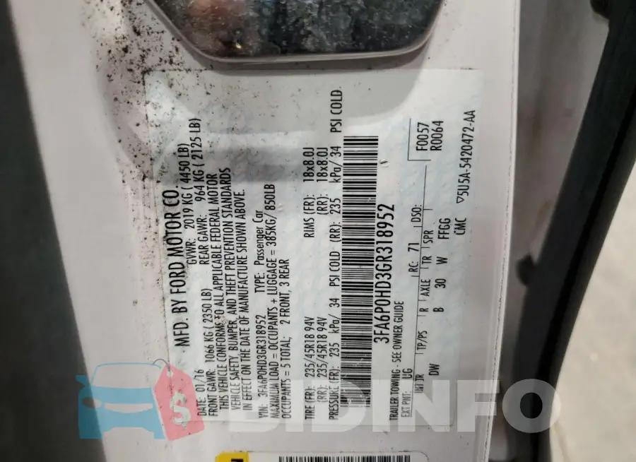 3FA6P0HD3GR318952 Photo# 12
