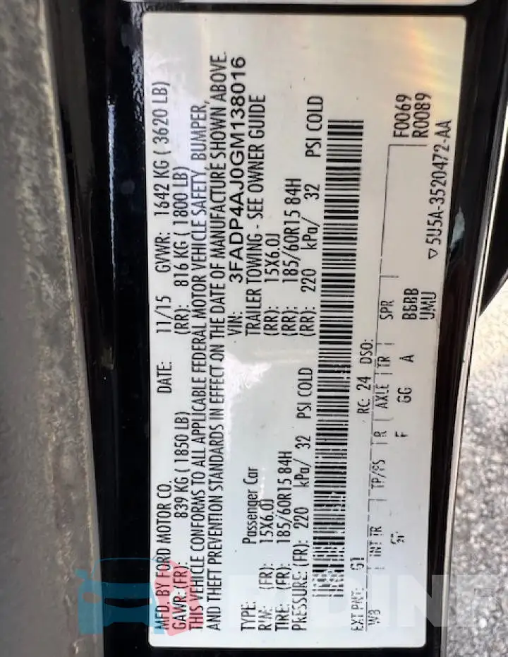 3FADP4AJ0GM138016 Photo# 15