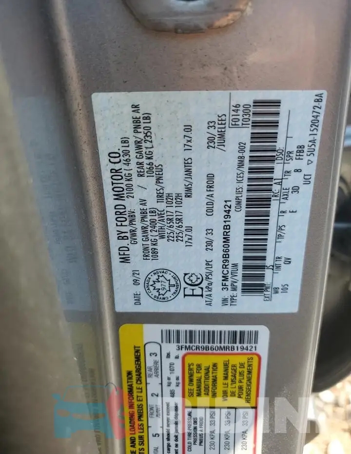 3FMCR9B60MRB19421 Photo# 14