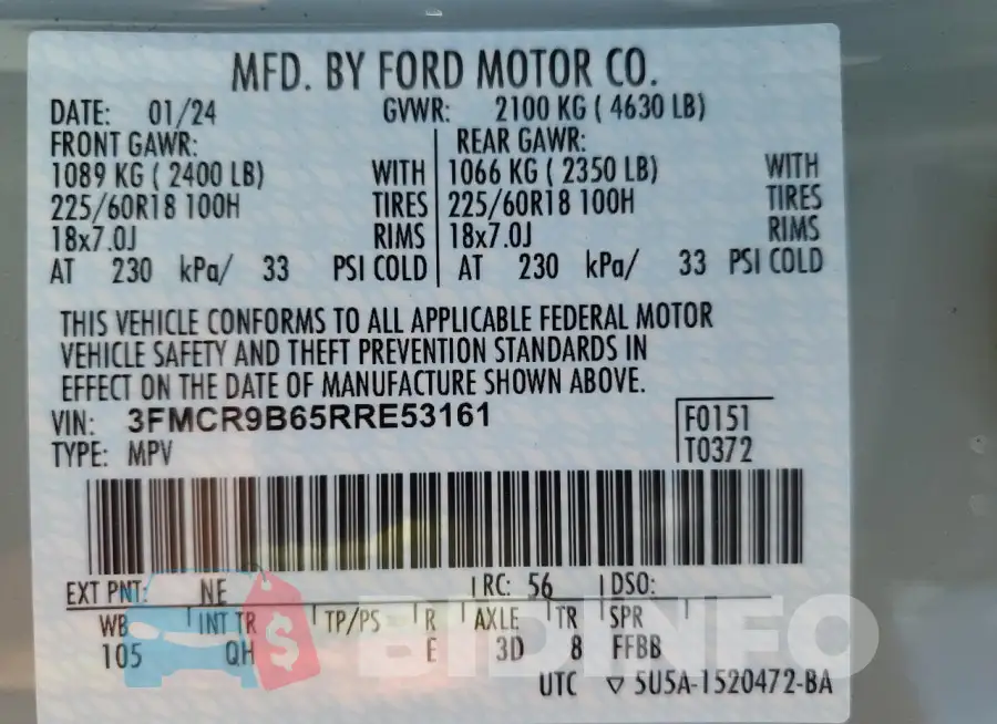 3FMCR9B65RRE53161 Photo# 14