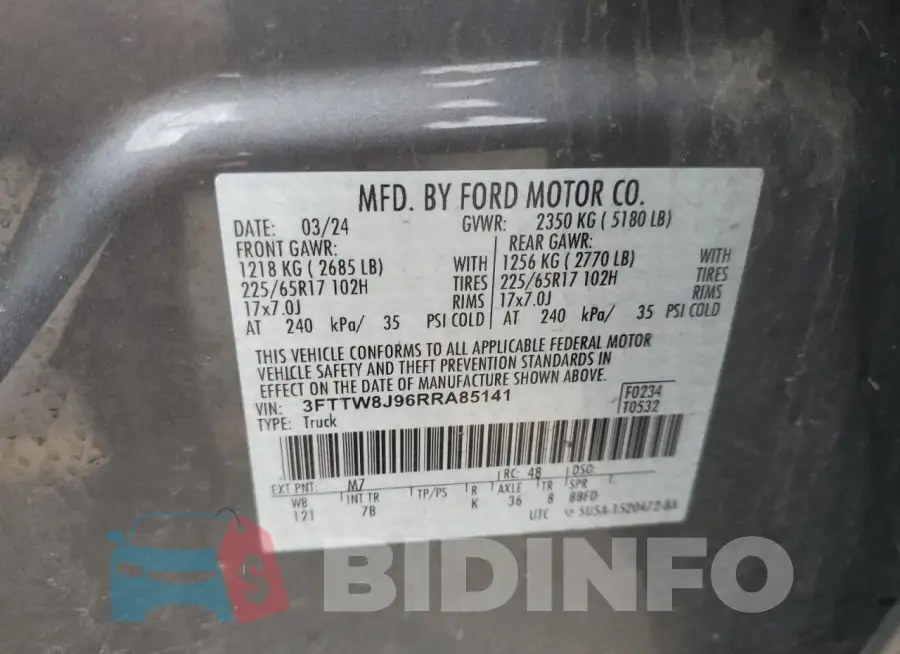 3FTTW8J96RRA85141 Photo# 12