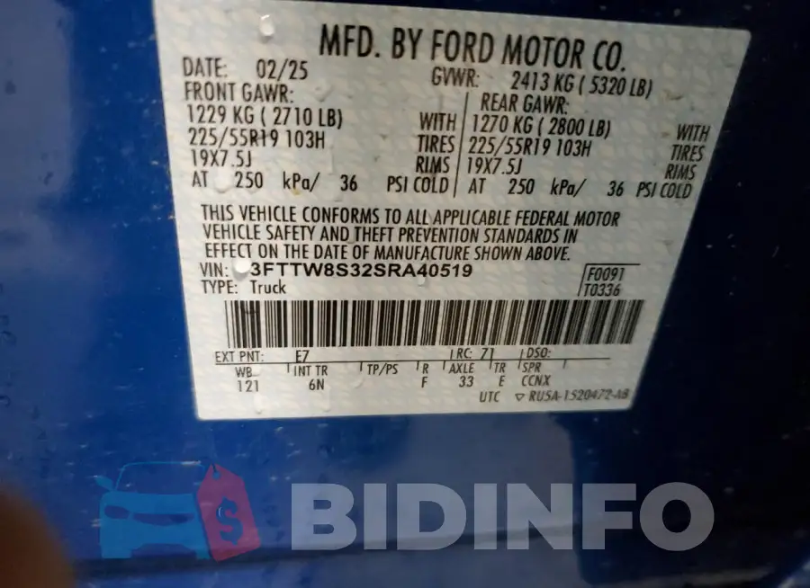 3FTTW8S32SRA40519 Photo# 12