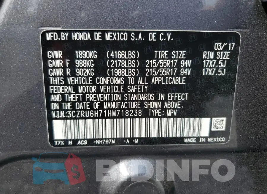 3CZRU6H71HM718238 Photo# 13